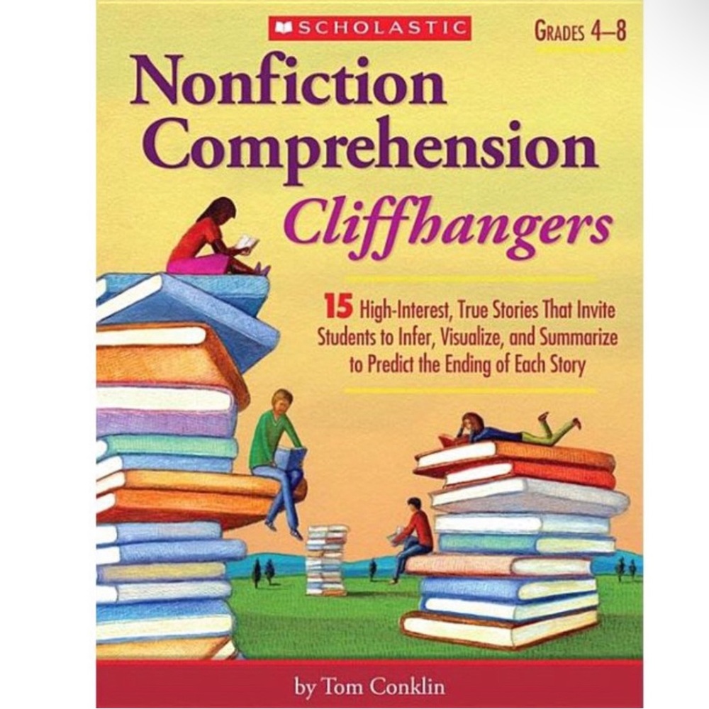 4/$15 🌻 NWT SCHOLASTIC Grades 4-8 Nonfiction Comprehension Cliffhangers